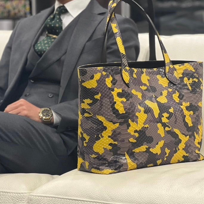 パイソン トートバッグ GARBA SPC - CAMO YELLOW/カモイエロー – Le'sac