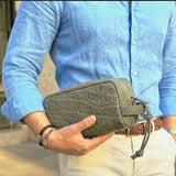エレファント セカンドバッグ 象革 本革 ストーングレー WAGNER