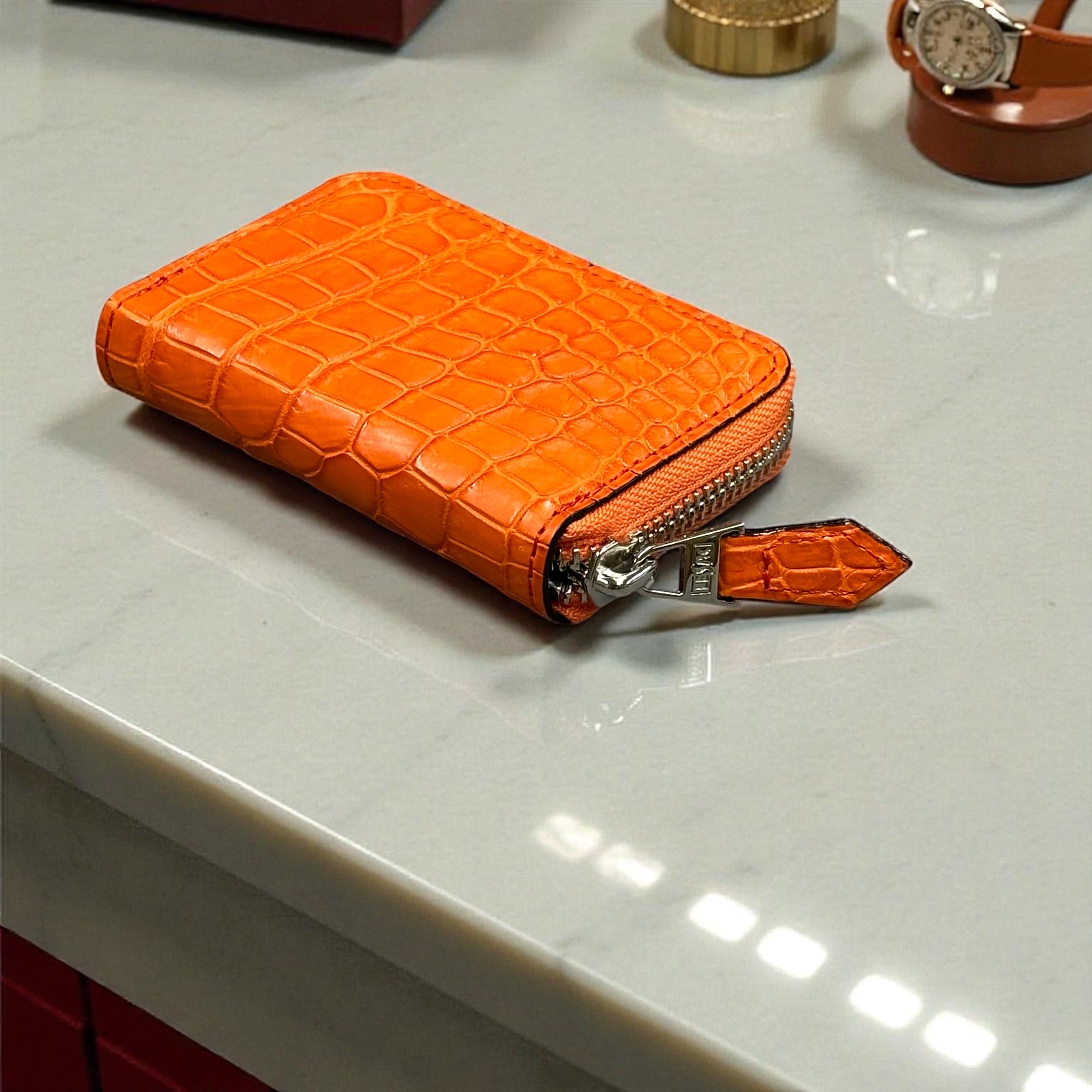 クロコダイル小銭入れ ラウンドファスナー メンズ レディース 本革