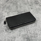 パイソン 長財布 ラウンドファスナー 蛇革 本革 黒 ブラック 品番8198