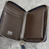 クロコダイル 二つ折り財布 ミドルウォレット ワニ革 本革 紺 アンティークネイビー 品番8200