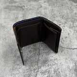 クロコダイル ミニ財布(三つ折り財布) ワニ革 本革 紺 アンティークネイビー 品番8207