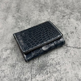 クロコダイル ミニ財布(三つ折り財布) ワニ革 本革 紺 ネイビー 品番8207