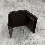 クロコダイル ミニ財布(三つ折り財布) ワニ革 本革 紫色 パープル 品番8207