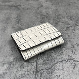 クロコダイル ミニ財布(三つ折り財布) ワニ革 本革 白 バニラ 品番8207