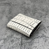 クロコダイル ミニ財布(三つ折り財布) ワニ革 本革 白 バニラ 品番8207