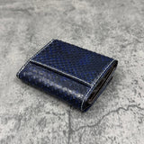 パイソン ミニ財布(三つ折り財布) 8208SPC - 藍染め