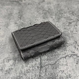 パイソン ミニ財布(三つ折り財布) 蛇革 本革 グレー グラファイト 品番8208