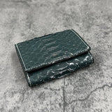 パイソン ミニ財布(三つ折り財布) 蛇革 本革 緑 リーフグリーン 品番8208SP
