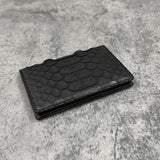パイソン カード入れ(名刺入れ) 蛇革 本革 黒 ブラック 品番8210