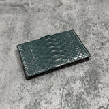パイソン カード入れ(名刺入れ) 蛇革 本革 緑 グリーン 品番8210