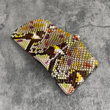 パイソン ミニ財布(三つ折り財布) 蛇革 本革 マルチカラー キャンディー 品番8214
