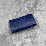 パイソン キーケース(4連キーウォレット) 蛇革 本革 メンズ レディース 紺 藍染め 品番8216