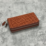 象革のダブルファスナー長財布