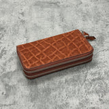 象革のダブルファスナー長財布