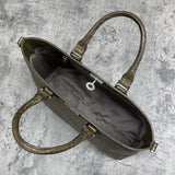 クロコダイル トートバッグ ワニ革 ポロサス 本革 緑色 カーキ CALON