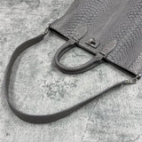 パイソン トートバッグ 蛇革 本革 グレー グラファイト CALON
