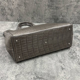 クロコダイル トートバッグ ワニ革 ポロサス 本革 グレー CALON