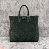 エレファント トートバッグ 象革 本革 緑色 グリーン CALON