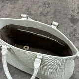 パイソン トートバッグ 蛇革 本革 白 ホワイト CALON