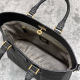 パイソン トートバッグ 蛇革 本革 黒 ブラック CALON(G)