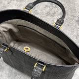 パイソン トートバッグ 蛇革 本革 黒 ブラック CALON(G)
