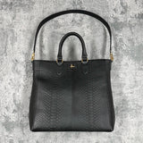 パイソン トートバッグ 蛇革 本革 黒 ブラック CALON(G)