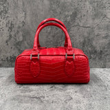 クロコダイル ハンドバッグ ワニ革 ポロサス 本革 赤色 レッド COMO