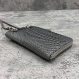 パイソン スマホショルダー 蛇革 本革 グレー グラファイト CAPRI
