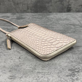 パイソン スマホショルダー 蛇革 本革 ベージュ トープ CAPRI