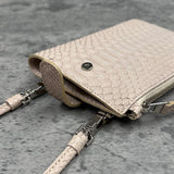 パイソン スマホショルダー 蛇革 本革 ベージュ トープ CAPRI
