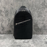 クロコダイル ボディバッグ ワニ革 ポロサス 本革 黒 ブラック DAG