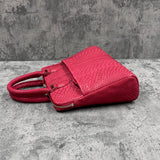 パイソン ミニブリーフバッグ 蛇革 本革 赤 レッド GENOVA