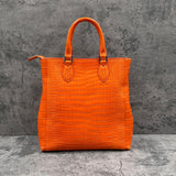 クロコダイル トートバッグ LIBIA - ORANGE/オレンジ