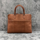 パイソン ブリーフバッグ 蛇革 本革 茶色 コニャック MILAN