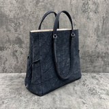 エレファント トートバッグ 象革 本革 紺 トゥルーブルー MOSCOVA