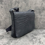 クロコダイル ショルダーバッグ ワニ革 ポロサス 本革 トゥルーブルー PAX