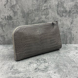 クロコダイル クラッチバッグ SAGGIO - GREY/グレー