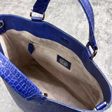 クロコダイル トートバッグ ワニ革 ポロサス 本革 青 ブルーベリー TAOTH SPORT