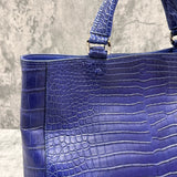 クロコダイル トートバッグ ワニ革 ポロサス 本革 青 ブルーベリー TAOTH SPORT