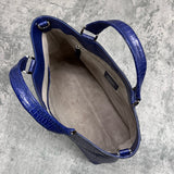 クロコダイル トートバッグ ワニ革 ポロサス 本革 青 ブルーベリー TAOTH SPORT