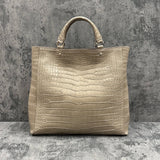 クロコダイル トートバッグ ワニ革 ポロサス 本革 ベージュ TAOTH SPORT