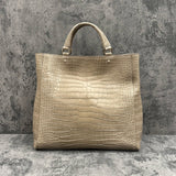 クロコダイル トートバッグ ワニ革 ポロサス 本革 ベージュ TAOTH SPORT