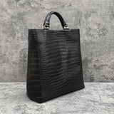 クロコダイル トートバッグ ワニ革 ポロサス 本革 黒 ブラック TAOTH