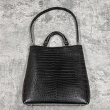 クロコダイル トートバッグ ワニ革 ポロサス 本革 黒 ブラック TAOTH