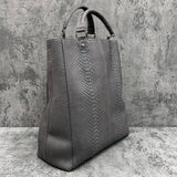パイソン トートバッグ 蛇革 本革 グレー グラファイト TAOTH