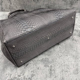 パイソン トートバッグ 蛇革 本革 グレー グラファイト TAOTH