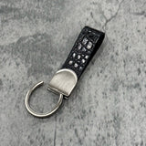 クロコダイル キーホルダー ワニ革 ポロサス 本革 黒 ブラック 品番D284