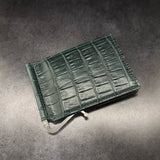 アリゲーター マネークリップ(札ばさみ) ワニ革 本革 緑色 グリーン 品番8196