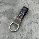 クロコダイル キーホルダー ワニ革 ポロサス 本革 紺 ネイビー 品番D284